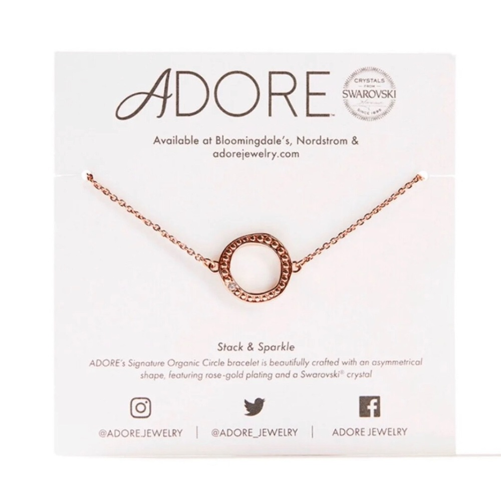 NWT Adore Organic Circle Bracelet‎ in Rose Gold